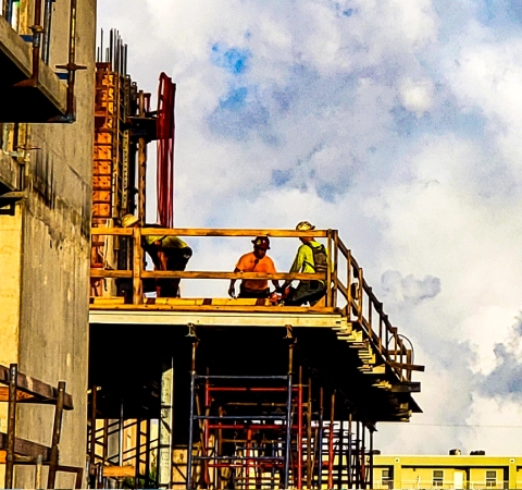 Civil works — earthworks and infrastructure construction site